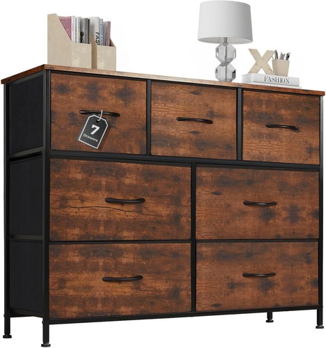 Wooden dresser with fabric - wooden,
